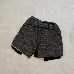 Lulu Lemon Grey Running Shorts (Size Medium)